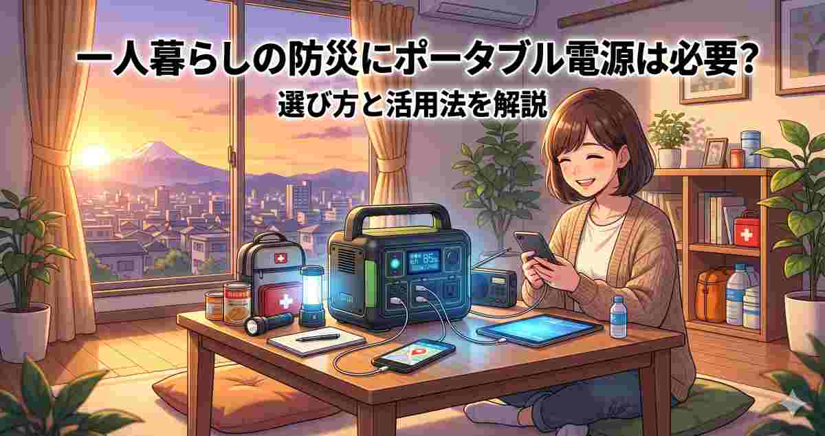 一人暮らしの防災にポータブル電源は必要？選び方と活用法を解説