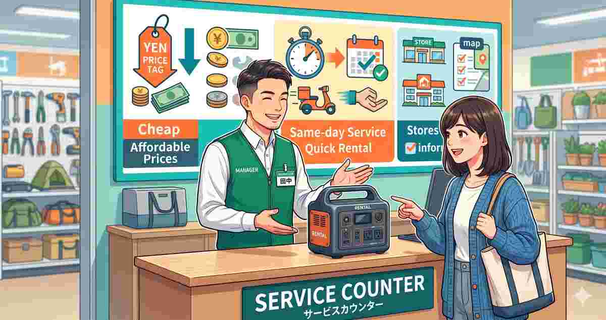 ホームセンターでポータブル電源のレンタルはできる？店舗・安い・当日対応まで徹底解説