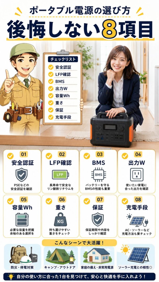 ポータブル電源ランキングより大切な後悔しない選び方チェックリスト画像