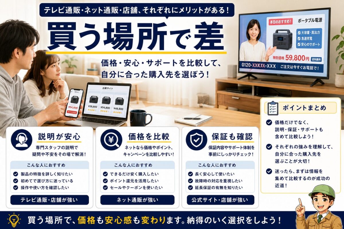 Anker系ポータブル電源を後悔なく選ぶための7項目を説明した画像