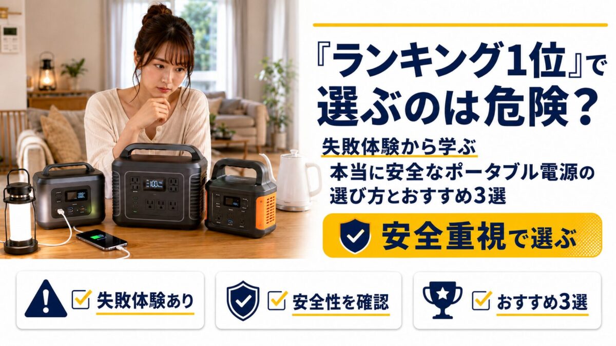 ポータブル電源ランキングで安全性や用途別の選び方を比較するポタ子の画像