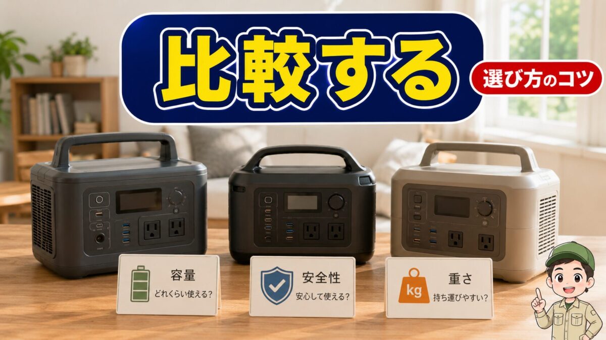ポータブル電源のおすすめモデルを比較するトップページ用画像