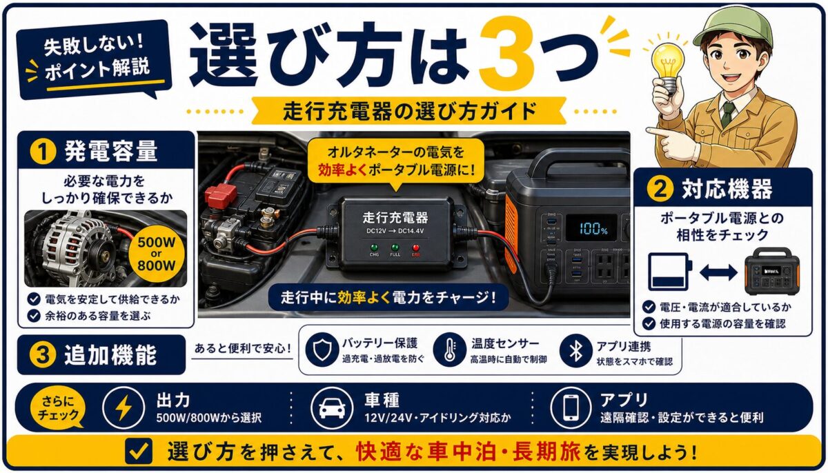 オルタネーターチャージャーの選び方と種類を比較した画像