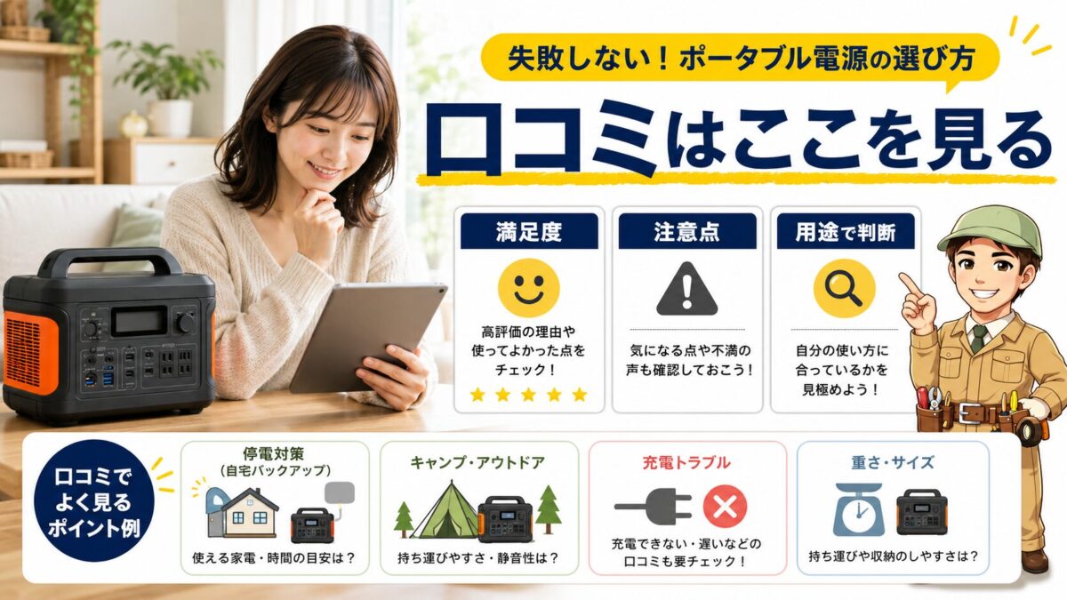 Jackeryポータブル電源の口コミから満足度と注意点を読み解く画像