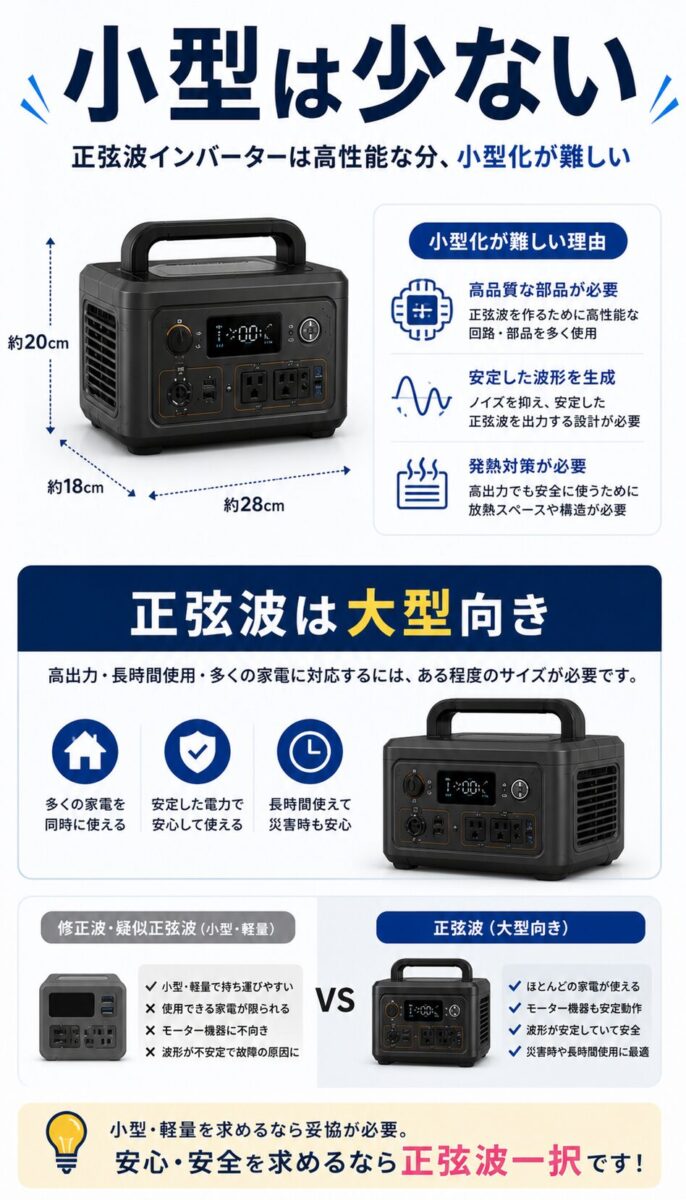 正弦波対応モバイルバッテリーの特徴