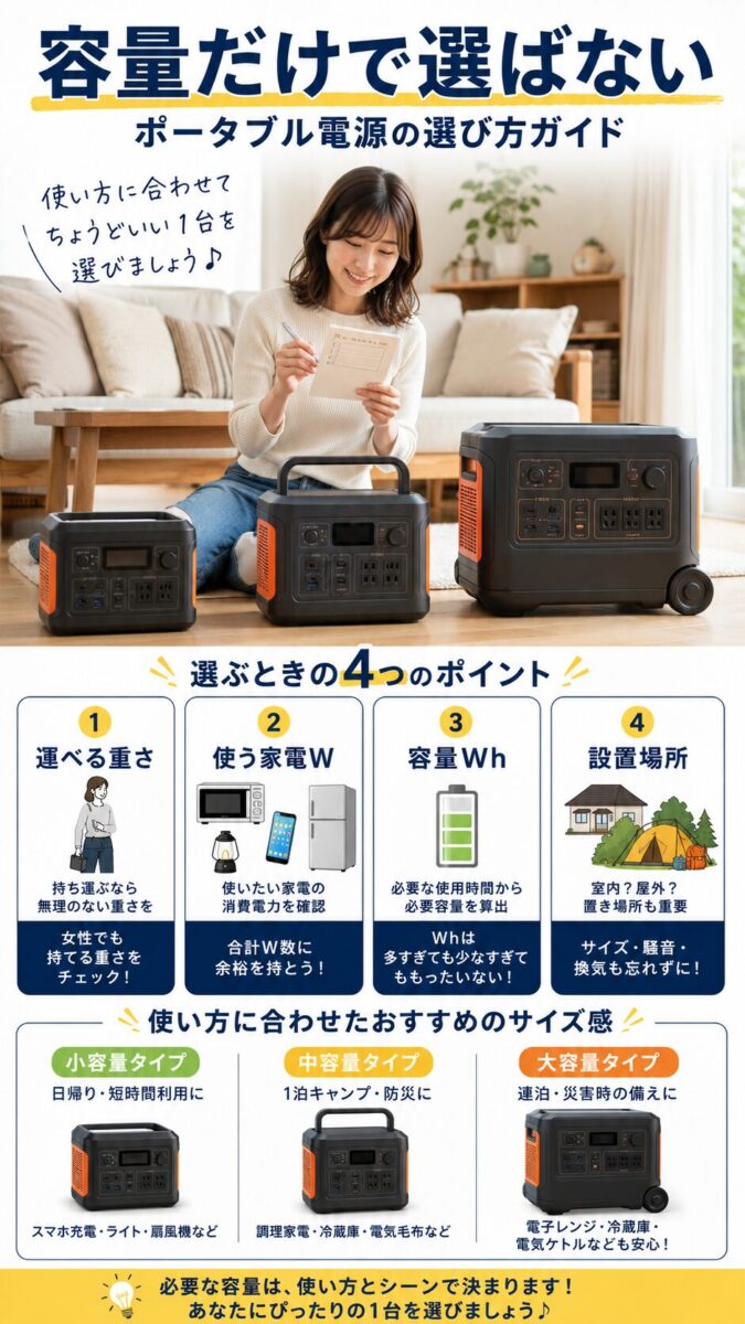 ジャクリポータブル電源のおすすめモデルを容量だけでなく重量と用途で選ぶ画像