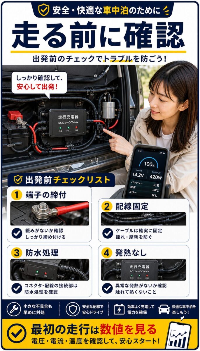 取り付け後に確認すべきチェック項目をまとめた画像
