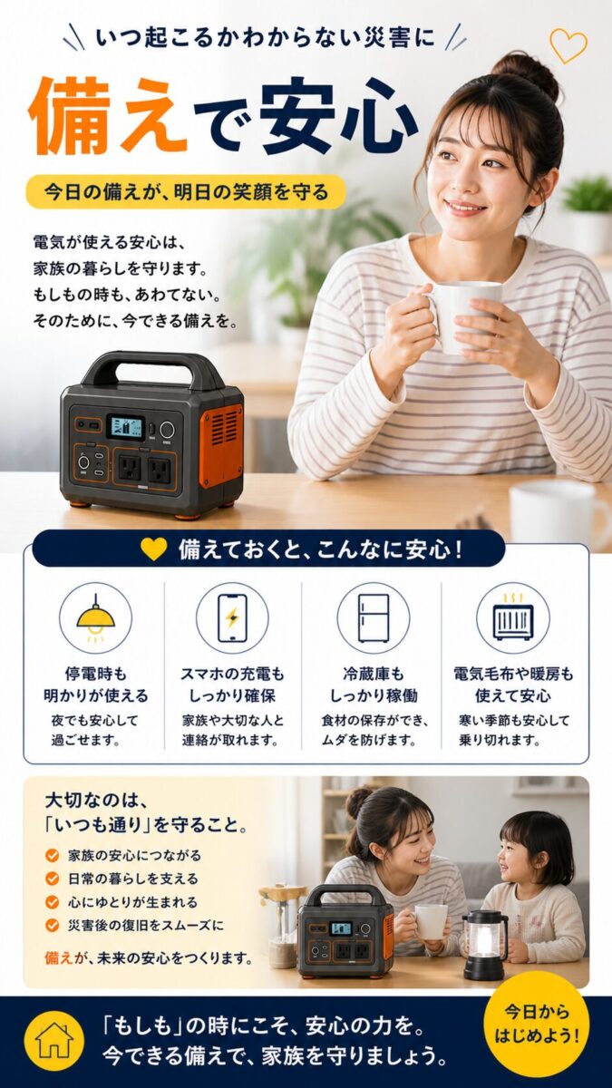 安心して備える女性