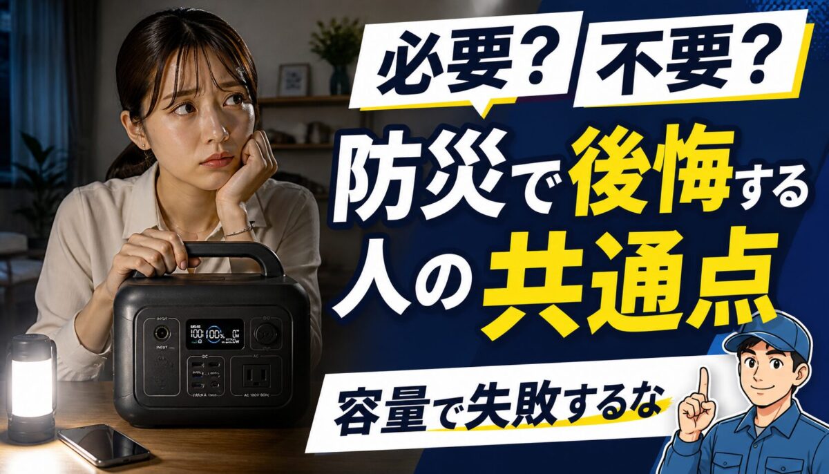 防災にポータブル電源は必要?容量目安と失敗しない選び方を解説