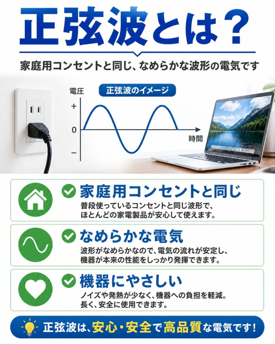 正弦波の特徴を分かりやすく解説した図