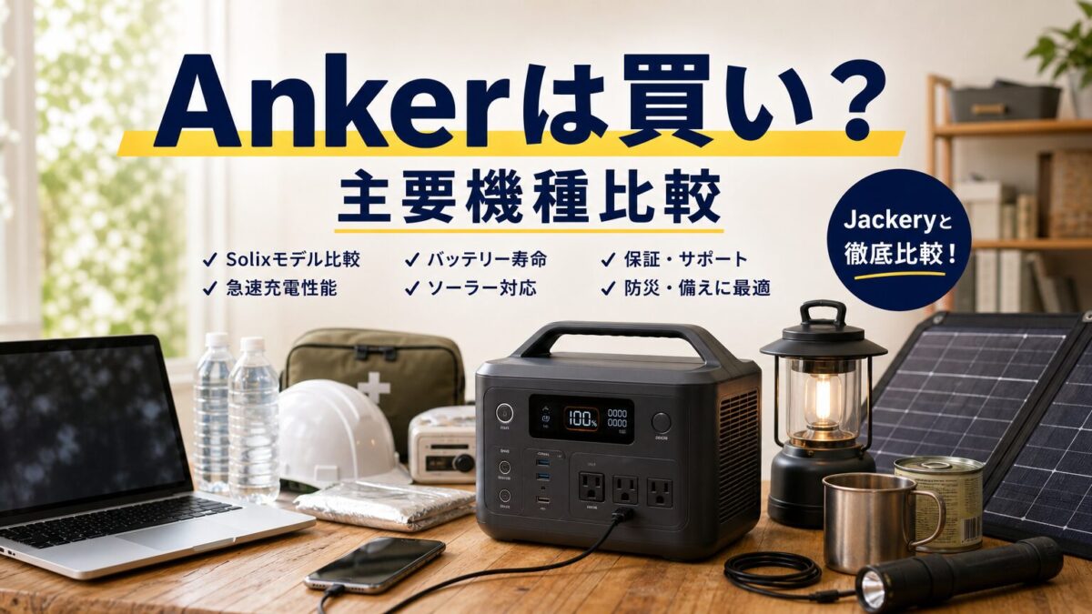 Ankerポータブル電源の主要機種を比較するアイキャッチ画像