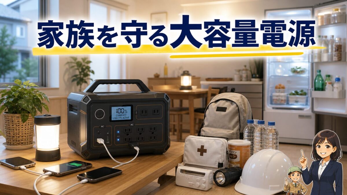 Jackery 2000 Newを中心に家族の停電対策を表現したアイキャッチ画像