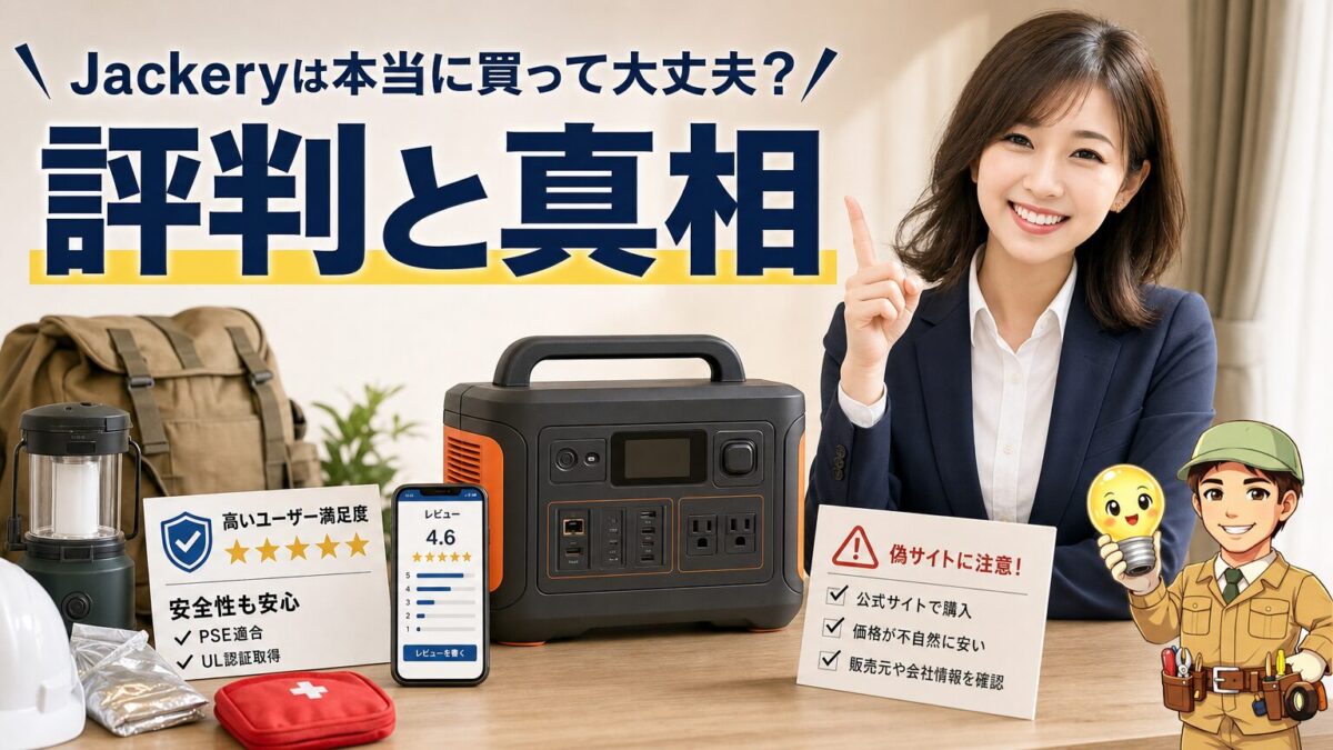 Jackeryの評判と口コミの真相を確認するアイキャッチ画像