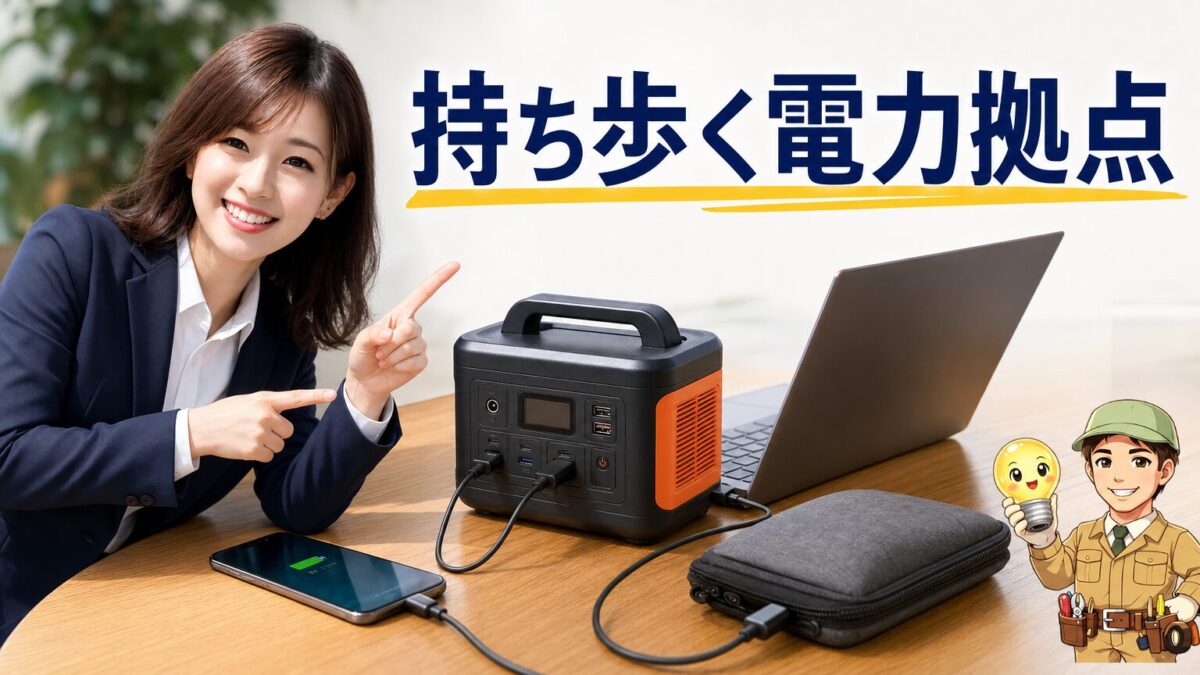 Jackery Explorer 100 Plusとモバイルバッテリーの違いを表すアイキャッチ画像
