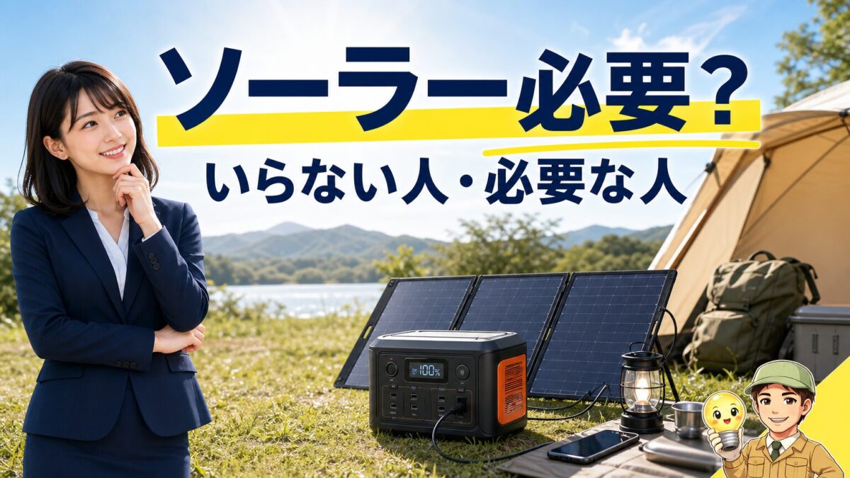 ポータブル電源とソーラーパネルの必要性を判断するアイキャッチ画像