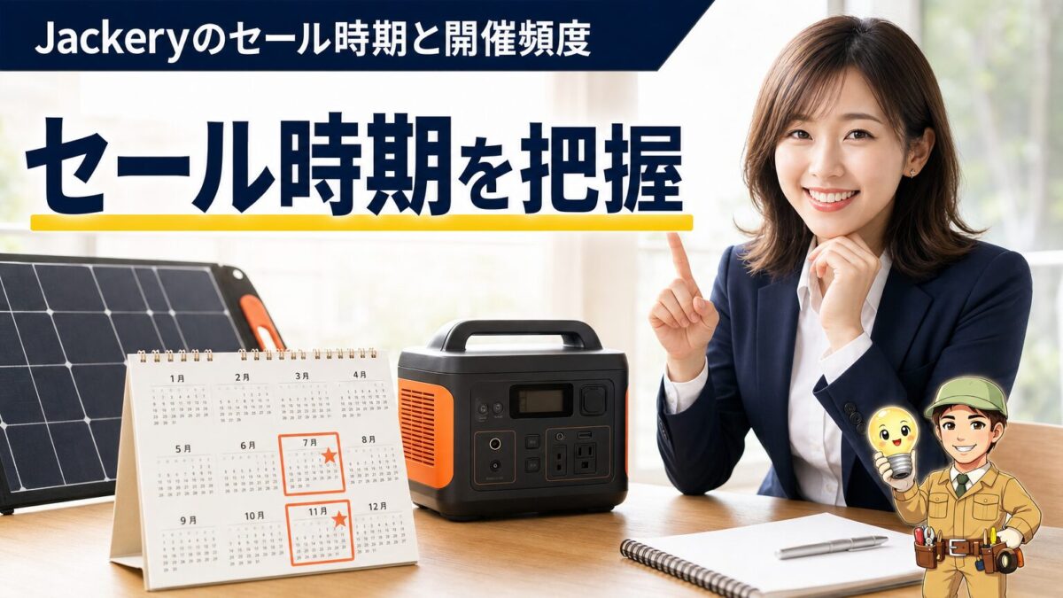 Jackeryの年間セール時期と開催頻度をカレンダーで示した見出し画像