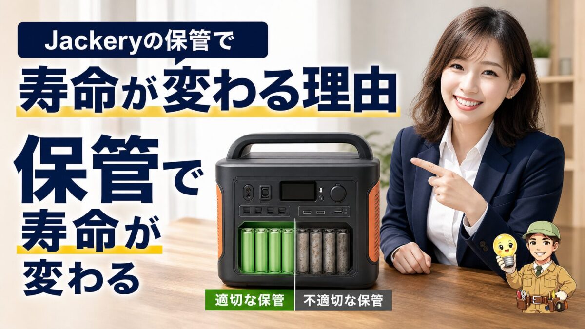 Jackeryの保管方法によってバッテリー寿命が変わる理由を示す画像