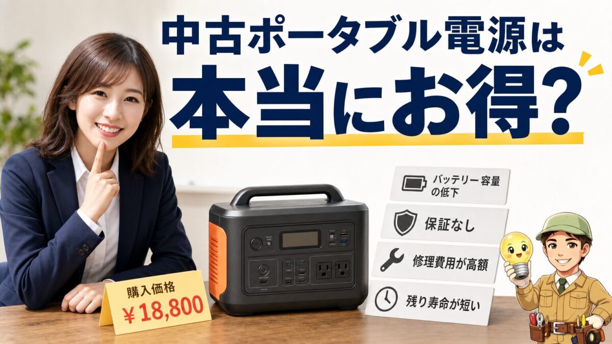 中古ポータブル電源が本当にお得かを考える画像