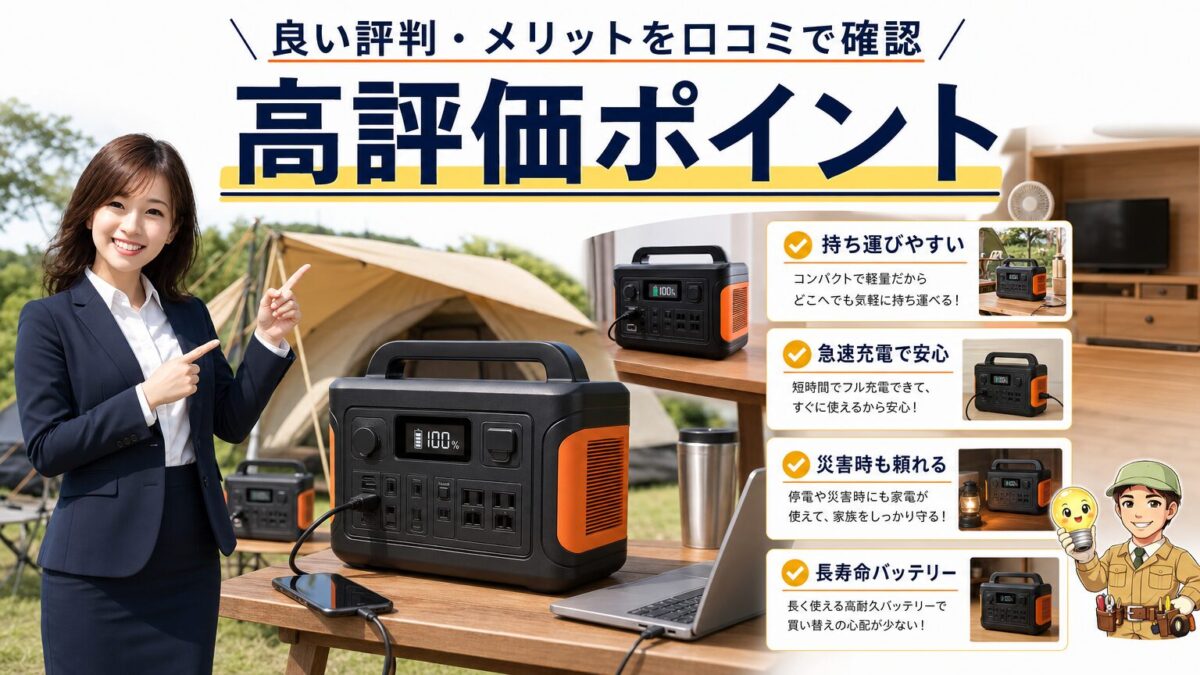 Jackeryの良い口コミとメリットを確認する画像