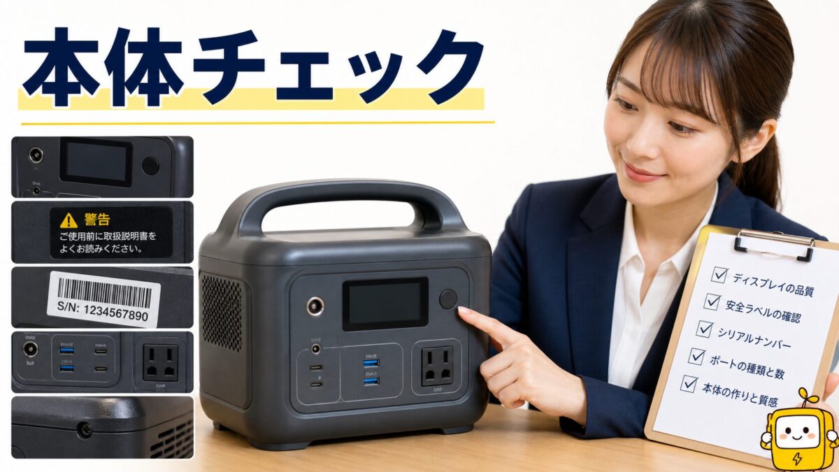 Jackery偽物本体を外観やシリアルナンバーで確認する画像