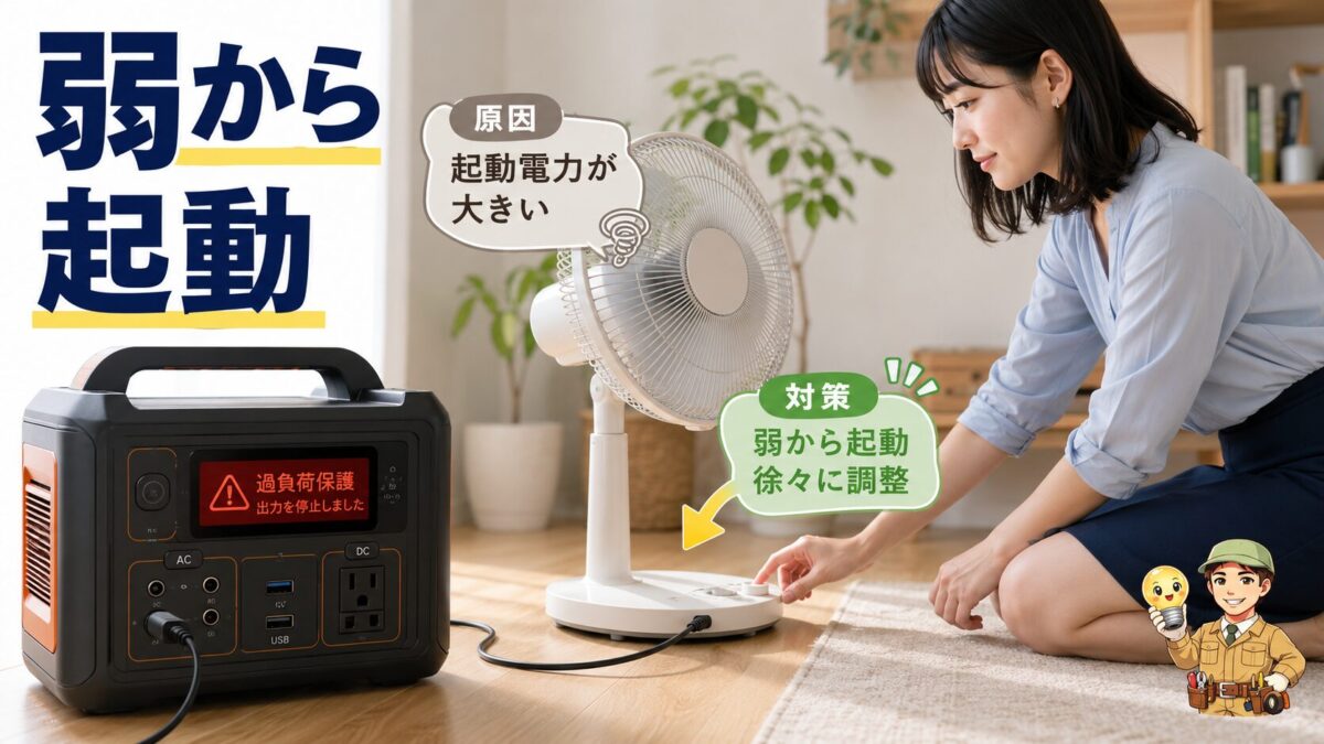 扇風機が動かない原因として起動電力や保護機能を確認するイメージ画像