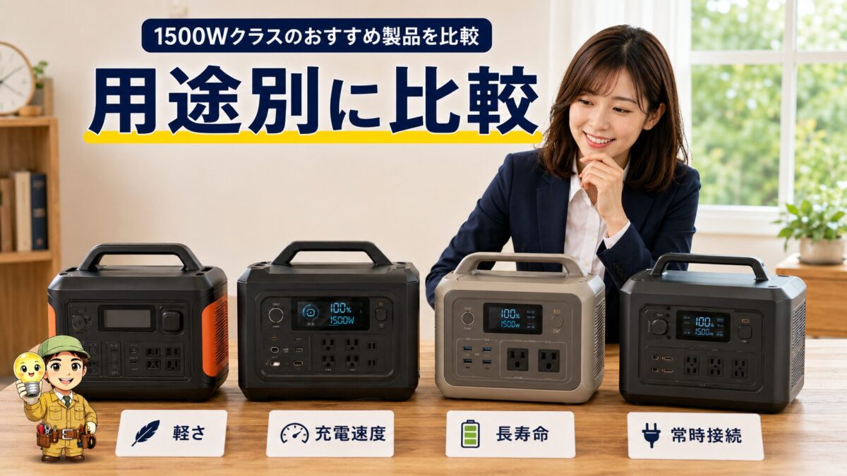 ポータブル電源を用途別に比較する画像