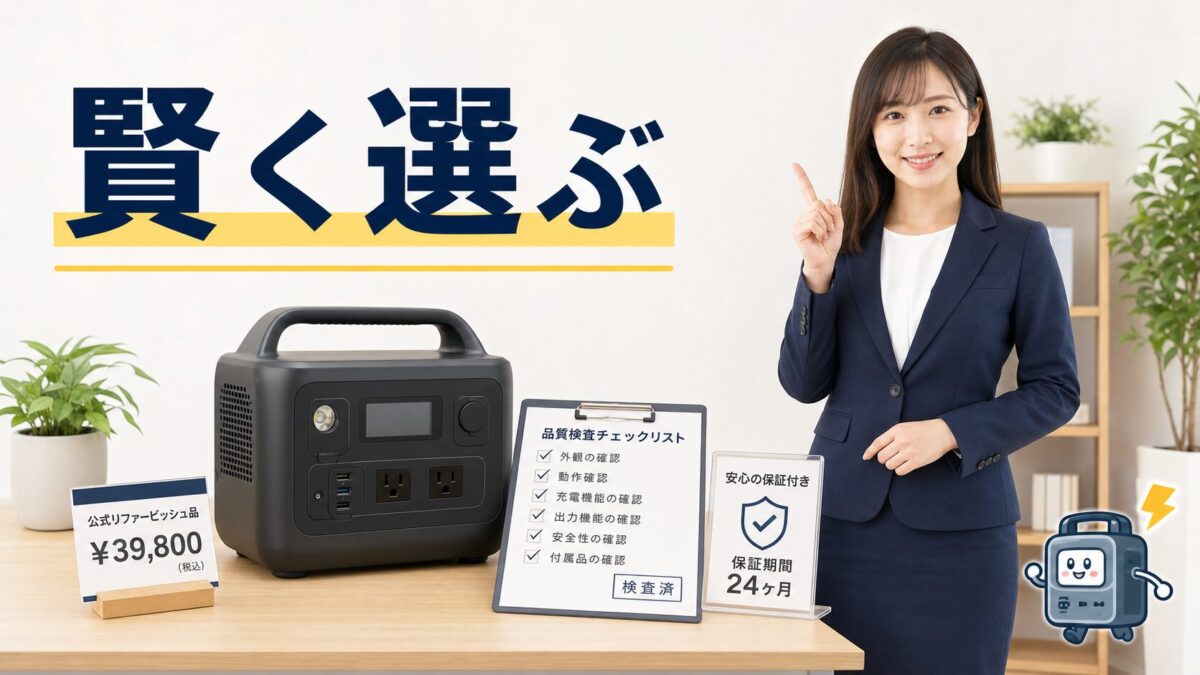 Jackery訳あり品を公式整備済製品として賢く選ぶ方法を示す画像