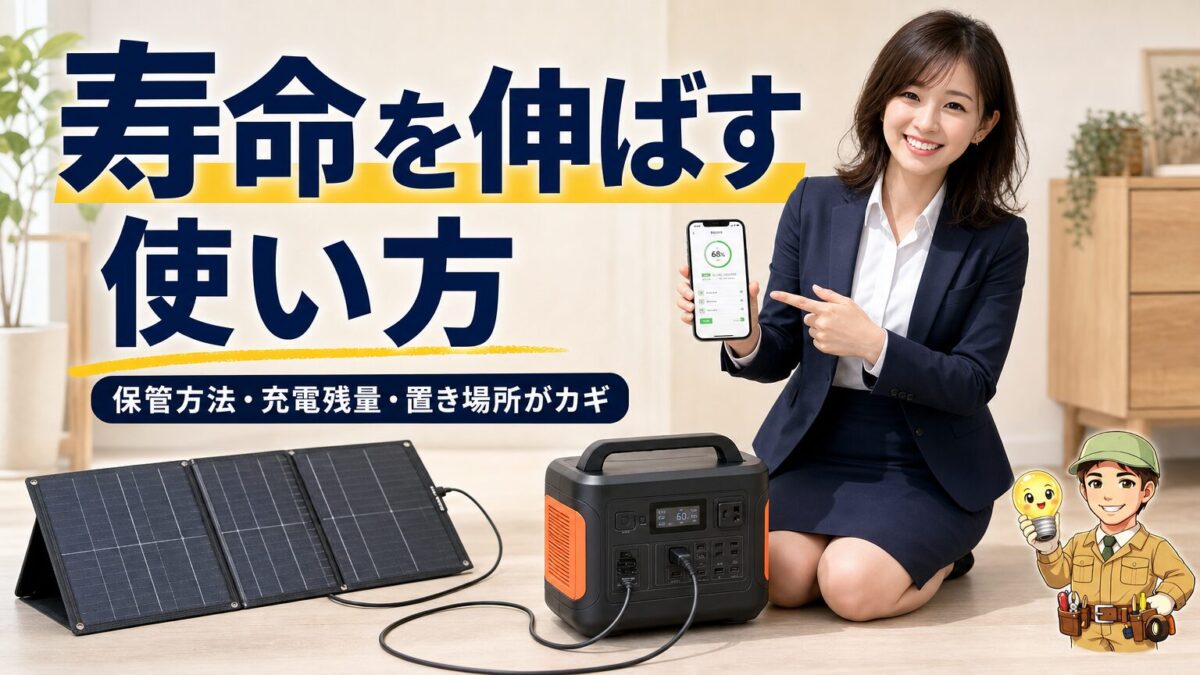 Jackeryの寿命を最大化する運用テクニックを示す画像