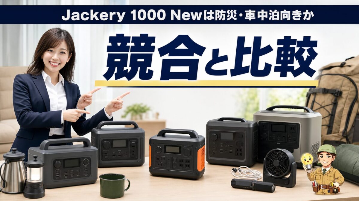 Jackery 1000 Newと競合ポータブル電源を比較する画像