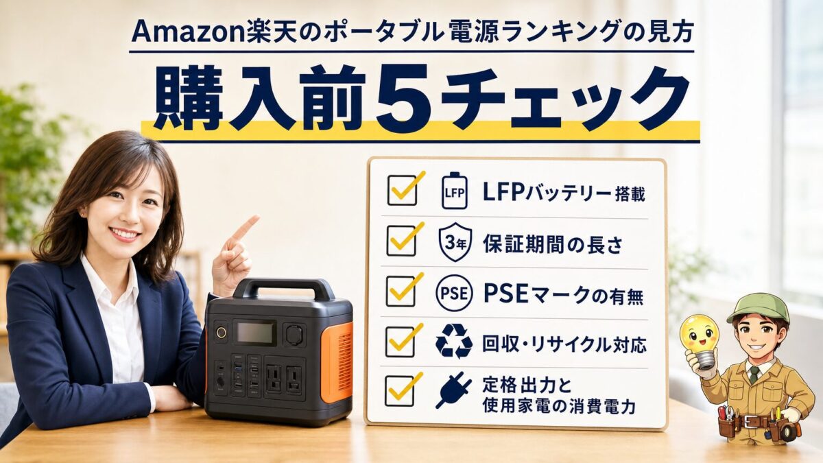 ポータブル電源購入前の5つのチェックリスト画像