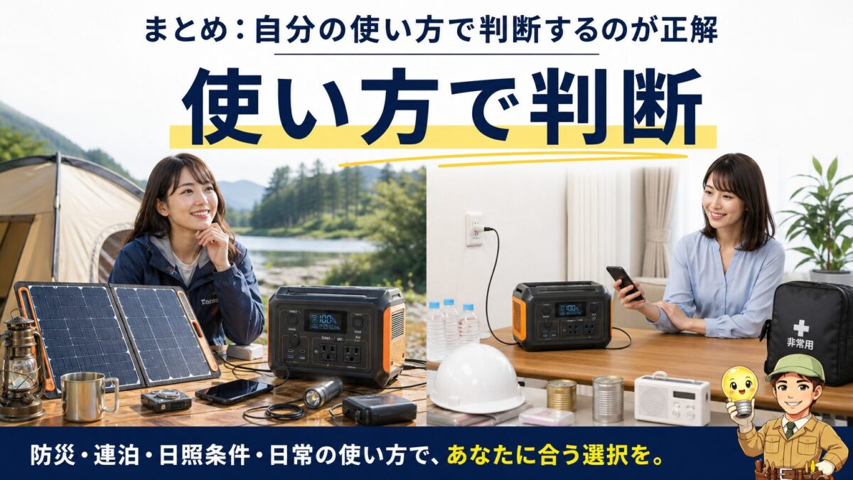 自分の使い方でソーラーパネルの必要性を判断する画像