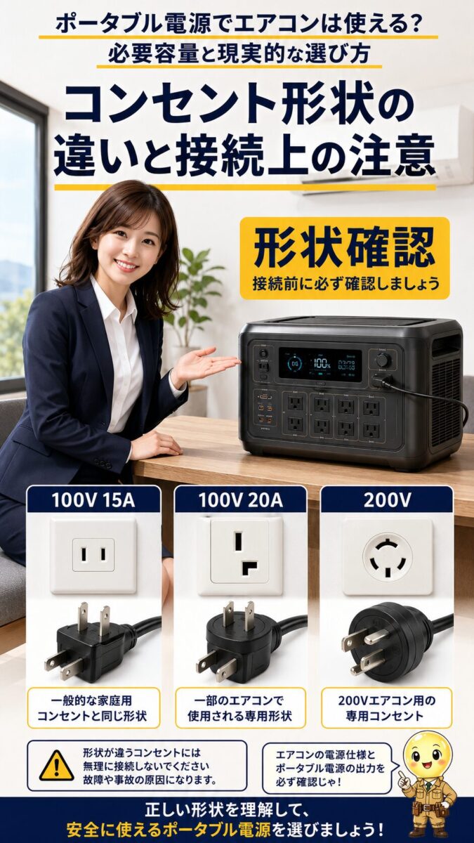 エアコンの電圧ごとに異なるコンセント形状と接続時の注意点