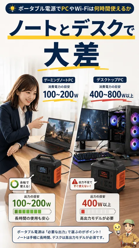 小型ポータブル電源でWi-Fiルーターを長時間動かす画像