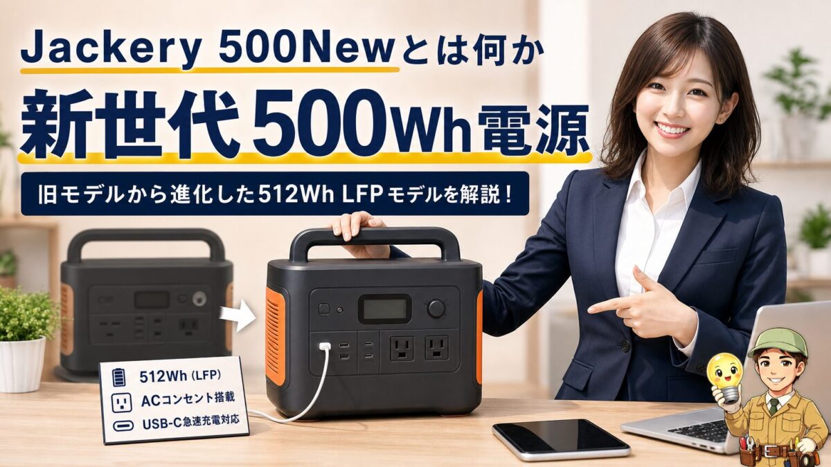 Jackery 500Newの基本概要と旧世代からの進化を示す画像