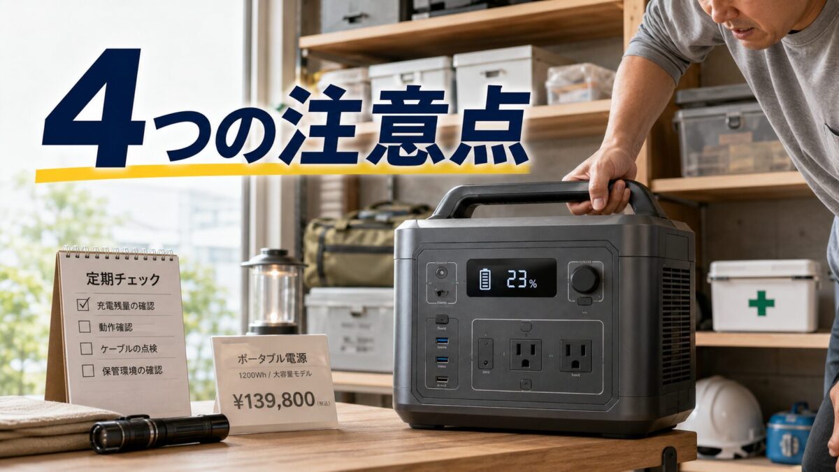 ポータブル電源の価格、重量、定期管理、容量の限界を現実的に表現した画像