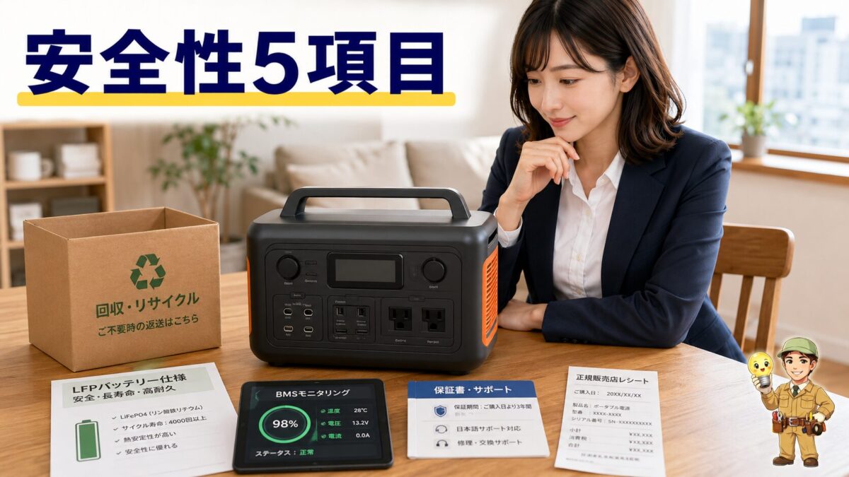 ポータブル電源と購入前に確認する5つの安全項目