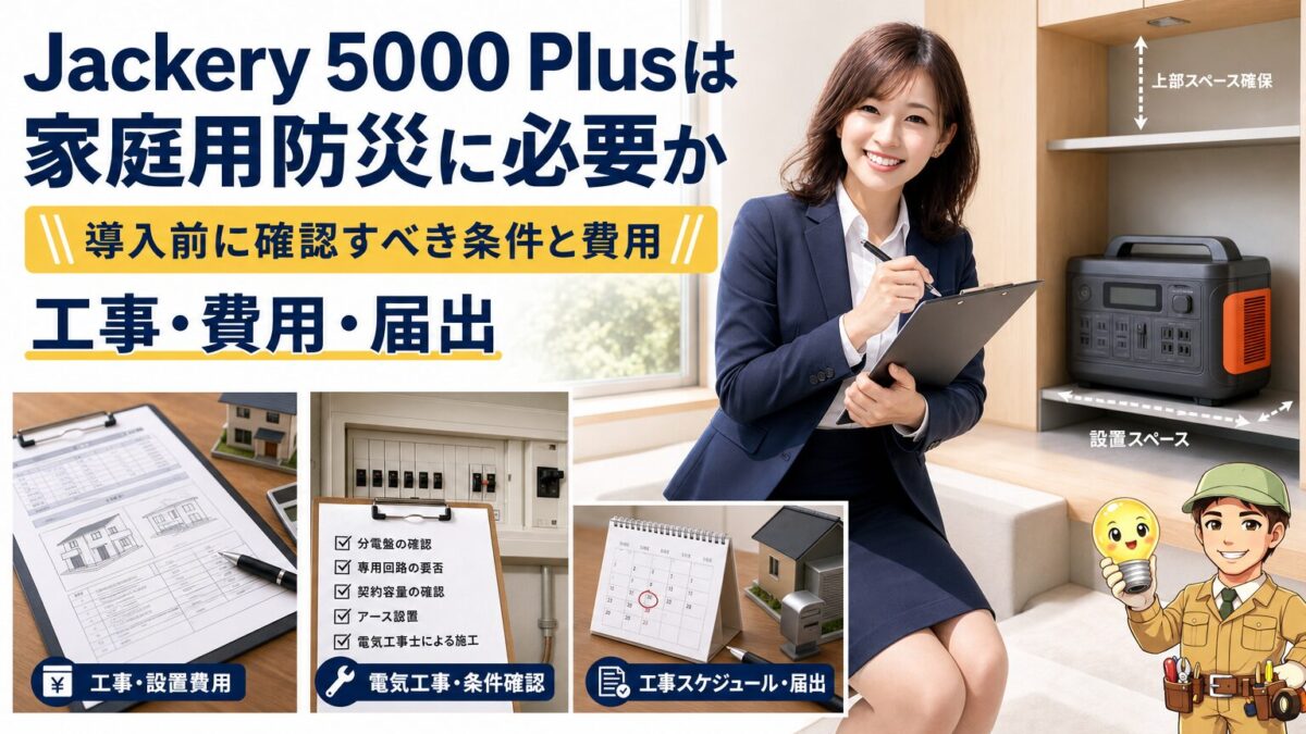 導入前に確認すべき工事費用と設置条件を示す画像