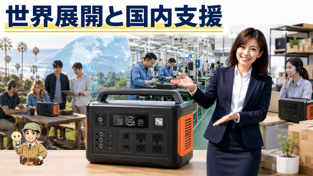 世界的な開発製造体制と日本国内サポートを背景にしたポータブル電源の画像