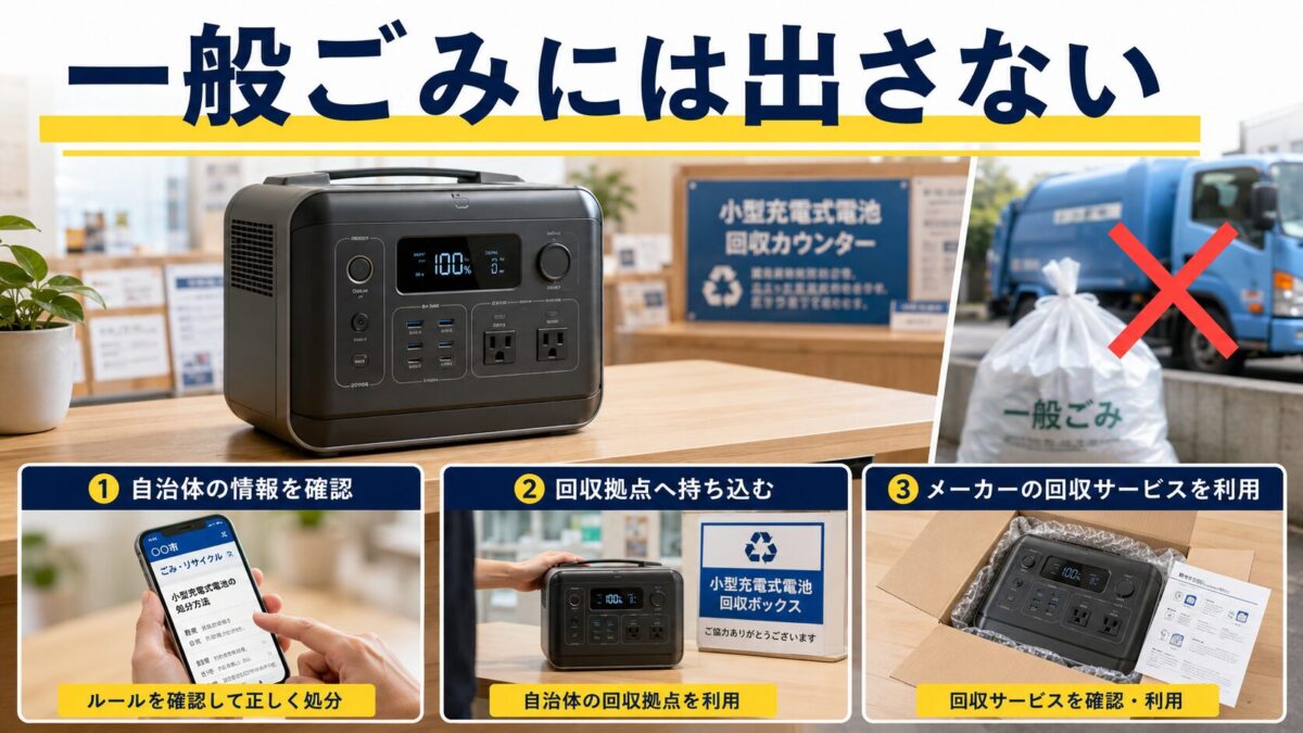 自治体やメーカーの回収サービスを利用してポータブル電源を正しく処分する方法