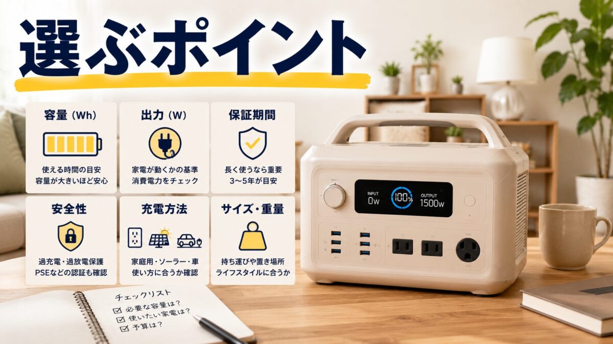 デザインと性能を比較しながら選ぶポータブル電源