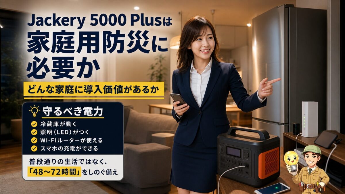 停電時に守るべき家庭の重要電力を示す画像