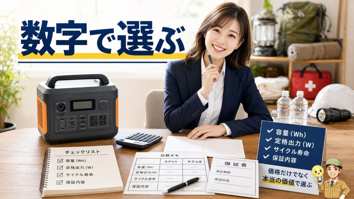 ポータブル電源を容量出力保証で賢く選ぶ画像